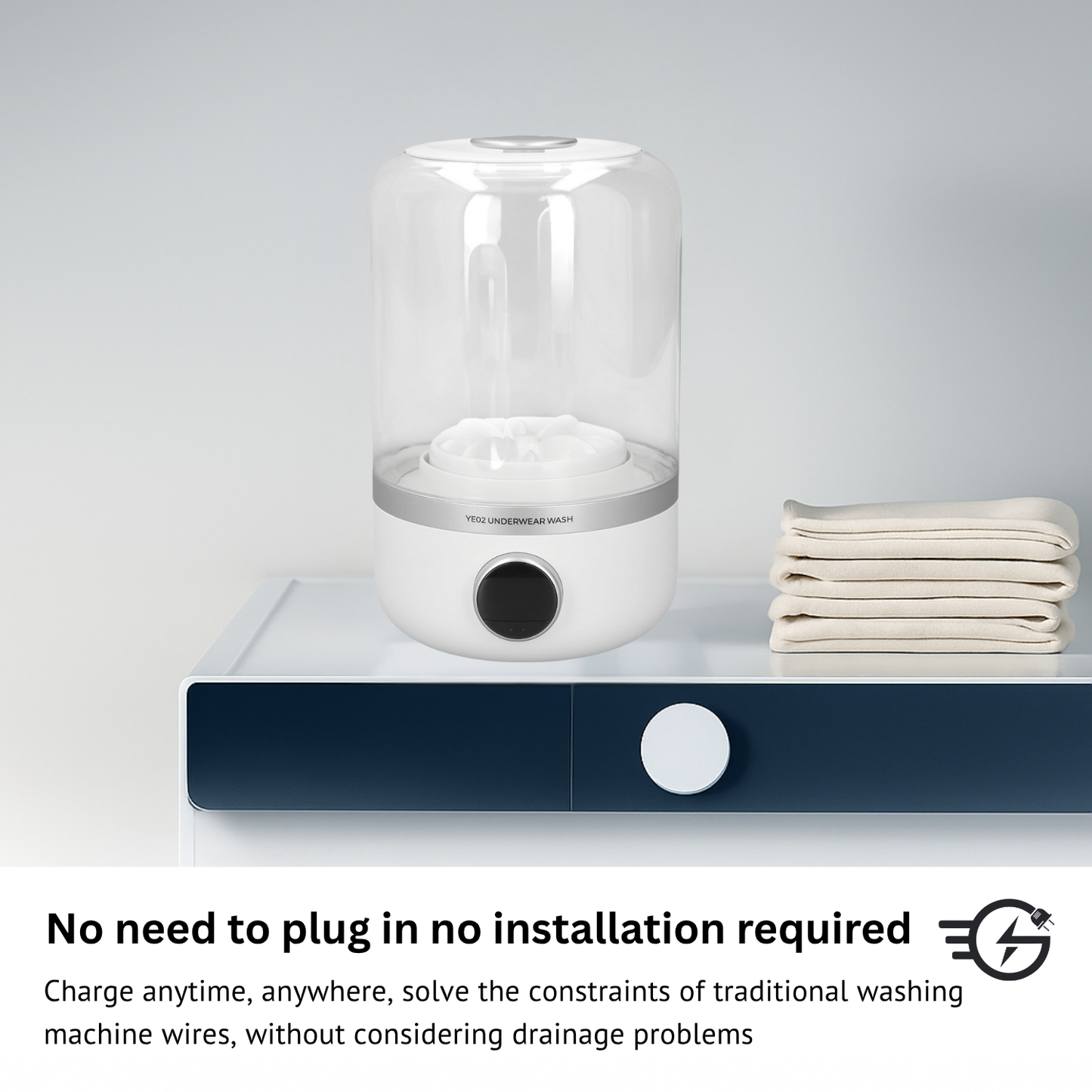 FreshWave™ Mini Washer – Smart Portable Washing Machine